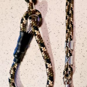 Cammo Field Trial Slip Lead & Lanyard - Field trial slip leads c/w precious stone stoppers Fallowcopse Kennels Cockapoos Petersfield Hampshire Surrey Sussex