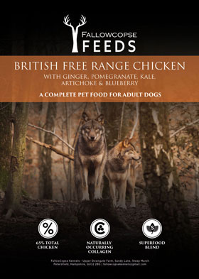 Fallowcopse Feeds - Grain Free Chicken Dog & Puppy Food - Turkey Chicken Lamb Petersfield Hampshire Surrey West Sussex London Berkshire Kent