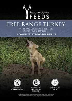 Fallowcopse Feeds - Superfood Free Range Turkey Puppy Food - Turkey Lamb Beef Duck Petersfield Hampshire Surrey West Sussex London Berkshire Kent